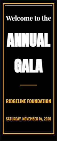 Banner stand template, welcome, gala, reading "Welcome to the", "ANNUAL" and "GALA", in black