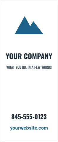Banner stand template, logo and name, reading "YOUR COMPANY", "845-555-0123" and "yourwebsite.com", in white