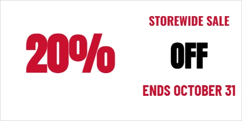 Banner template, storewide sale, percent huge, reading "STOREWIDE SALE", "20%" and "OFF", in white