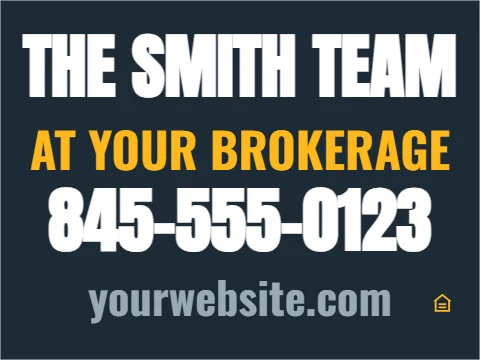 Car magnet template, team sign, reading "THE SMITH TEAM", "AT YOUR BROKERAGE" and "845-555-0123", in navy