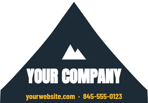 Event tent template, logo and name, reading "YOUR COMPANY" and "yourwebsite.com · 845-555-0123", in navy