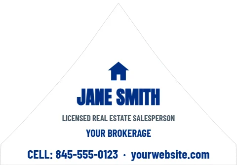 Event tent template, real estate, reading "JANE SMITH", "YOUR BROKERAGE" and "CELL: 845-555-0123 ·…", in white