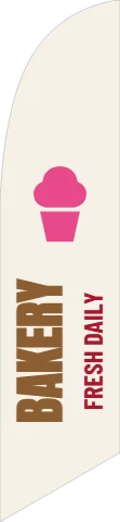 Flag template, bakery, reading "BAKERY" and "FRESH DAILY", in cream
