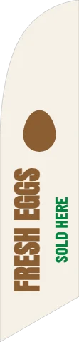 Flag template, fresh eggs, reading "FRESH EGGS" and "SOLD HERE", in cream