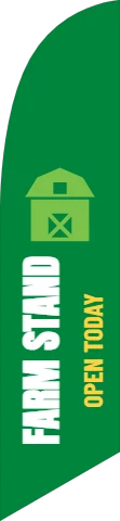 Flag template, farm stand, reading "FARM STAND" and "OPEN TODAY", in green