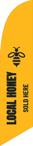 Flag template, local honey, reading "LOCAL HONEY" and "SOLD HERE", in gold