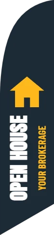 Flag template, open house, navy, reading "OPEN HOUSE" and "YOUR BROKERAGE", in navy