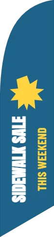 Flag template, sidewalk sale, reading "SIDEWALK SALE" and "THIS WEEKEND", in steel blue