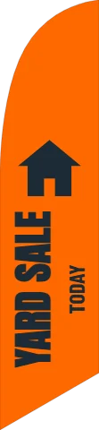 Flag template, yard sale, reading "YARD SALE" and "TODAY", in orange