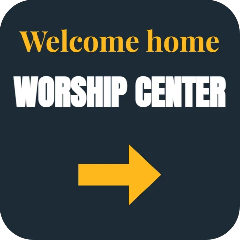 Floor graphic template, welcome, worship center, reading "Welcome home" and "WORSHIP CENTER", in navy