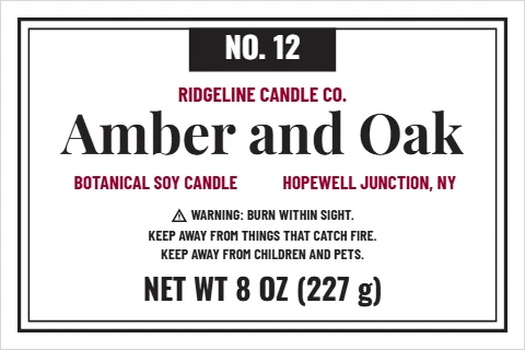 candle, jar & bottle labels design 1