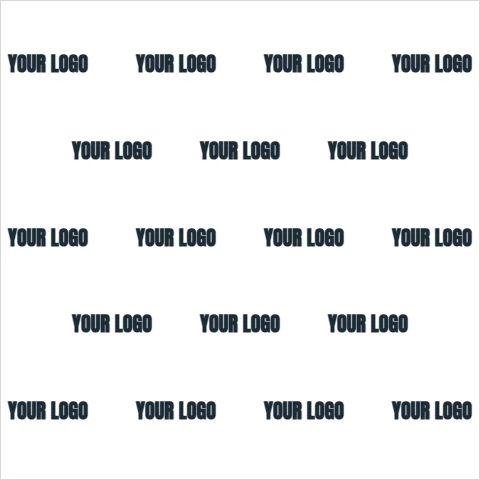 Step and repeat backdrop template, staggered repeat, reading "YOUR LOGO", "YOUR LOGO" and "YOUR LOGO", in white