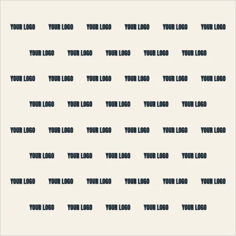 Step and repeat backdrop template, fine repeat, more logos, reading "YOUR LOGO", "YOUR LOGO" and "YOUR LOGO", in cream