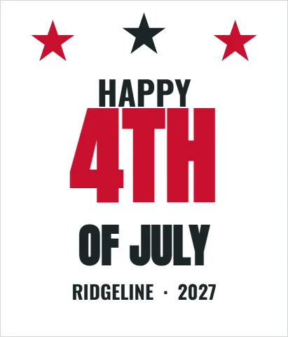 T-shirt template, fourth of July, reading "HAPPY", "4TH" and "OF JULY", in white