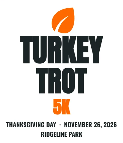 T-shirt template, turkey trot 5K, reading "TURKEY", "TROT" and "5K", in white