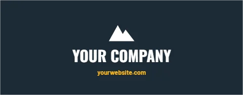 Table cover template, logo and name, reading "YOUR COMPANY" and "yourwebsite.com", in navy