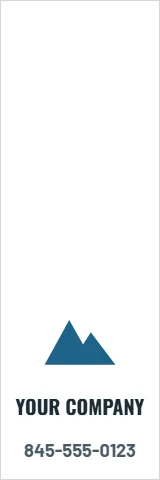 Table cover template, light and simple, reading "YOUR COMPANY" and "845-555-0123", in white