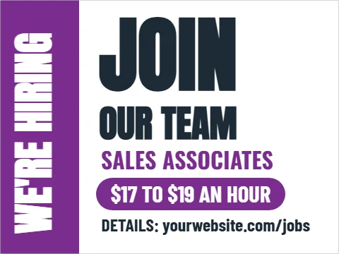 now hiring signs & banners design 5
