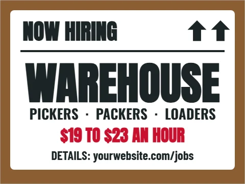 now hiring signs & banners design 3