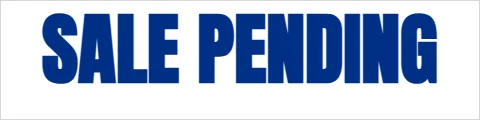 Yard sign template, rider: sale pending, reading "SALE PENDING", in white