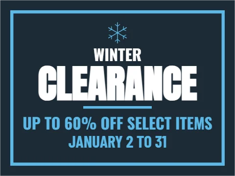 Yard sign template, winter clearance, reading "WINTER", "CLEARANCE" and "JANUARY 2 TO 31", in navy