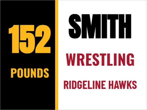 Yard sign template, wrestling, weight class, reading "SMITH", "152" and "WRESTLING", in black and white