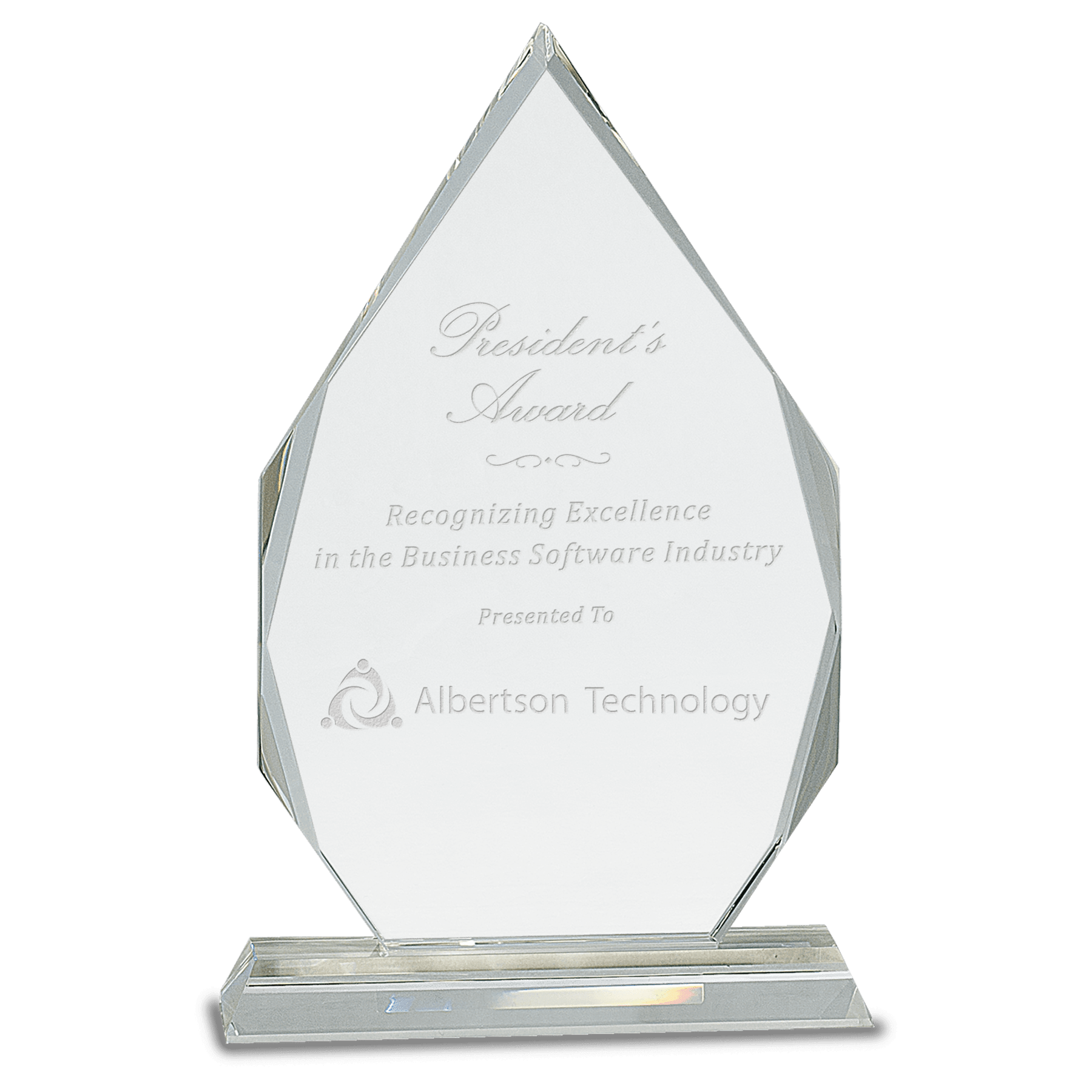 10 1/2" Crystal Diamond on Clear Pedestal Base